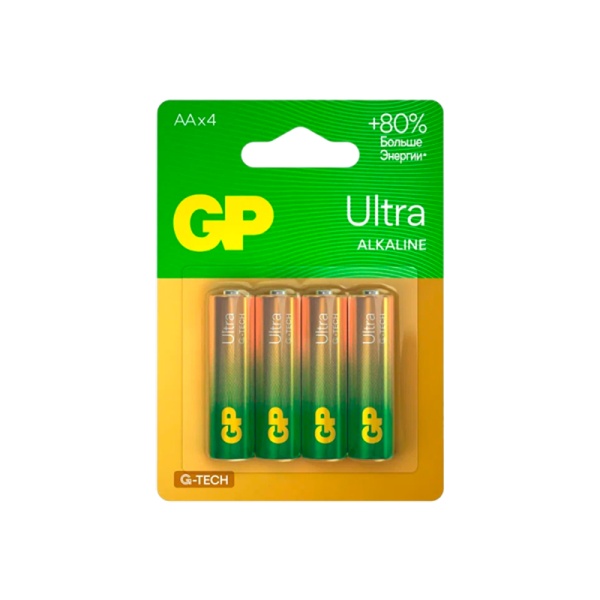 Батарейкa алкалиновая GP Ultra new, AA, 4 шт.
